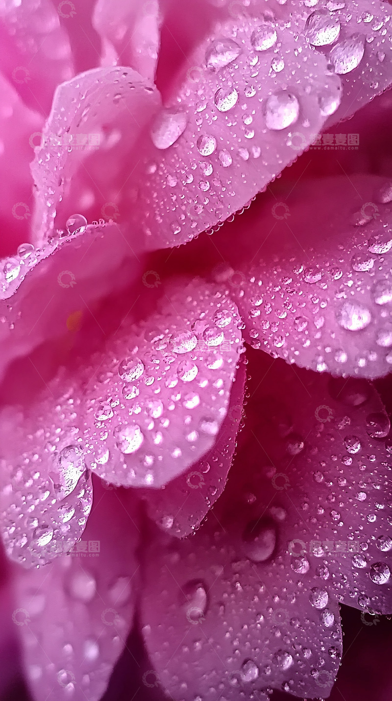 高清大图下载【趣麦麦图】粉嫩花瓣上的晶莹水珠