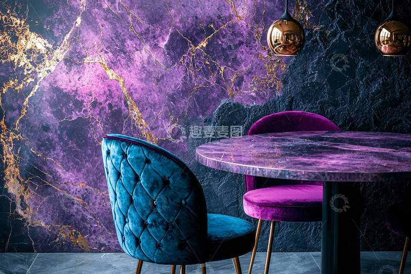 高清大图下载【趣麦麦图】紫色大理石纹理墙面