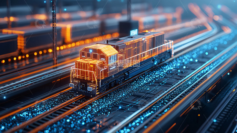 高清大图下载【趣麦麦图】科技感十足的火车轨道