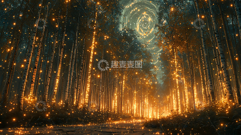 高清大图下载【趣麦麦图】萤火森林