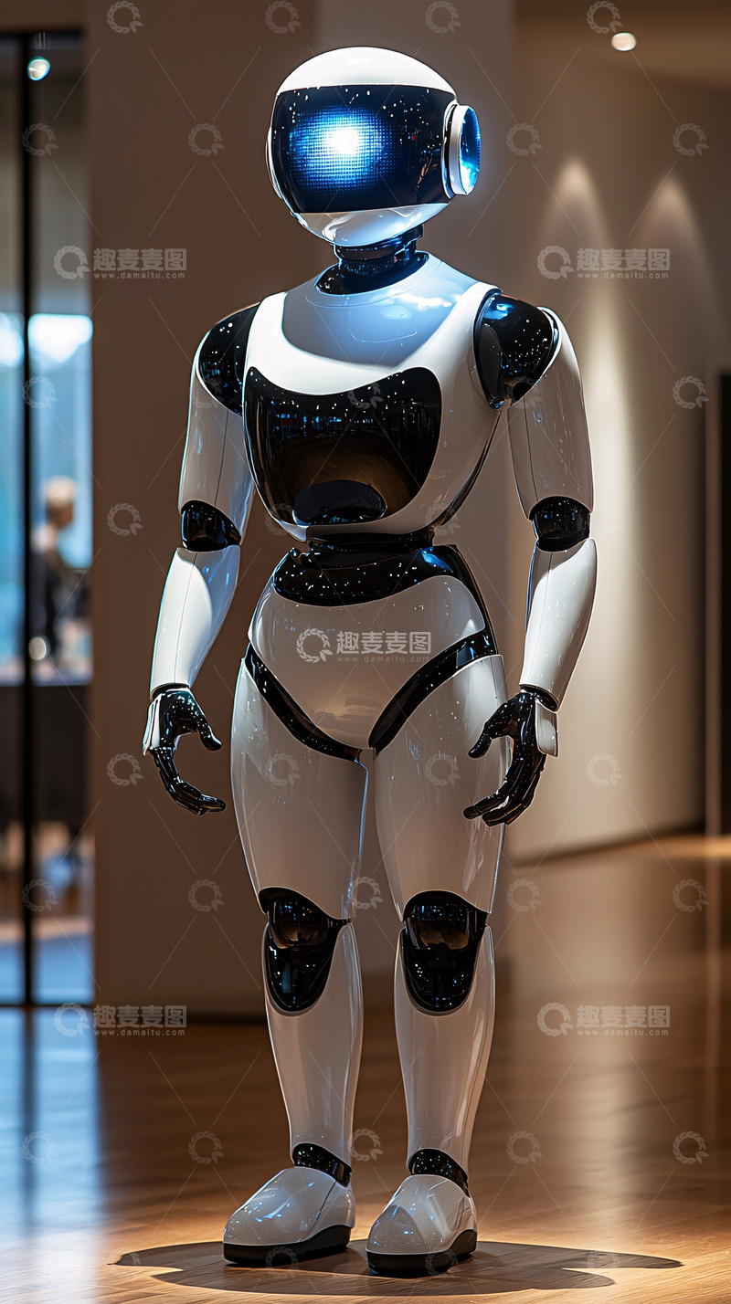 高清大图下载【趣麦麦图】白色人形机器人