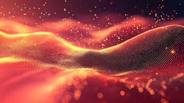 红色粒子流体动画