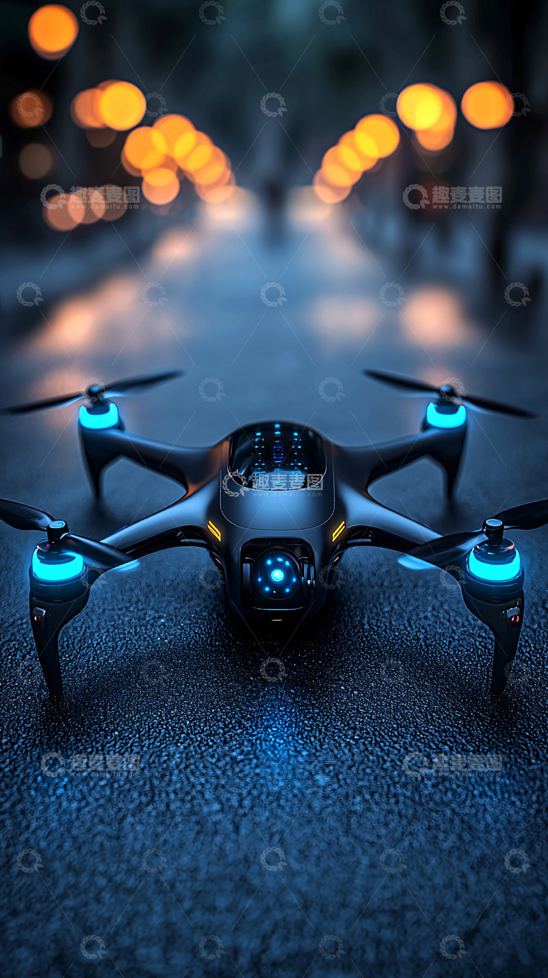 高清大图下载【趣麦麦图】夜景无人机
