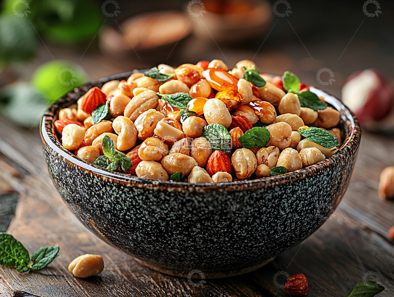 高清大图下载【趣麦麦图】一碗混合坚果