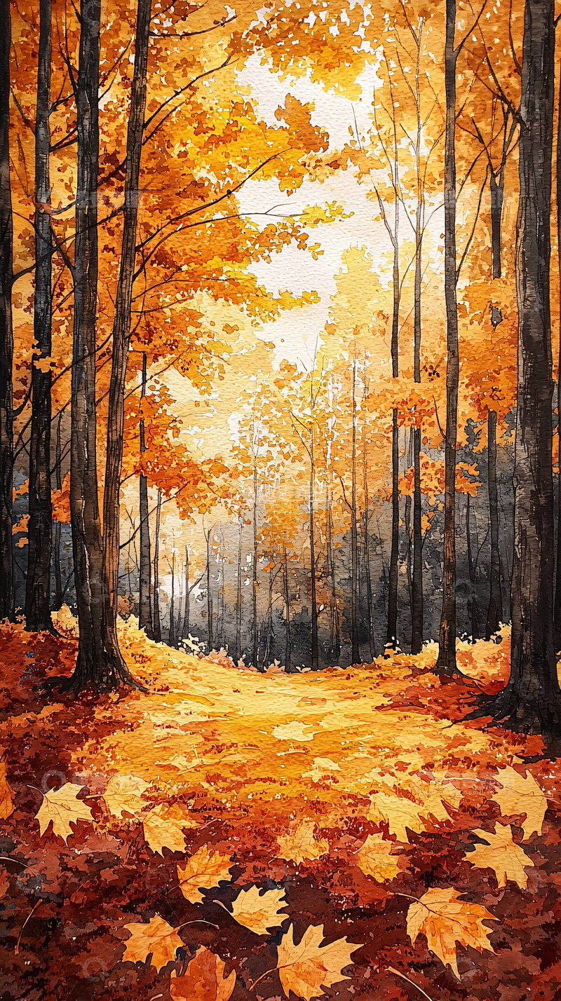 高清大图下载【趣麦麦图】秋日森林小路