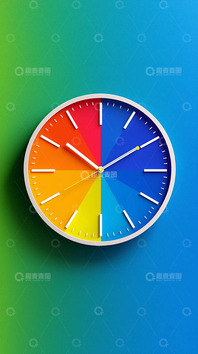 高清大图下载【趣麦麦图】彩色圆形钟表