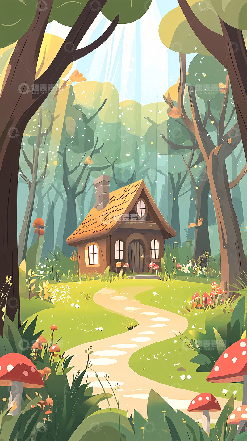 高清大图下载【趣麦麦图】森林小屋