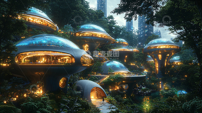 高清大图下载【趣麦麦图】未来森林城市