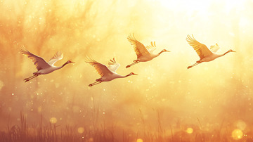 金光闪闪的飞鹤