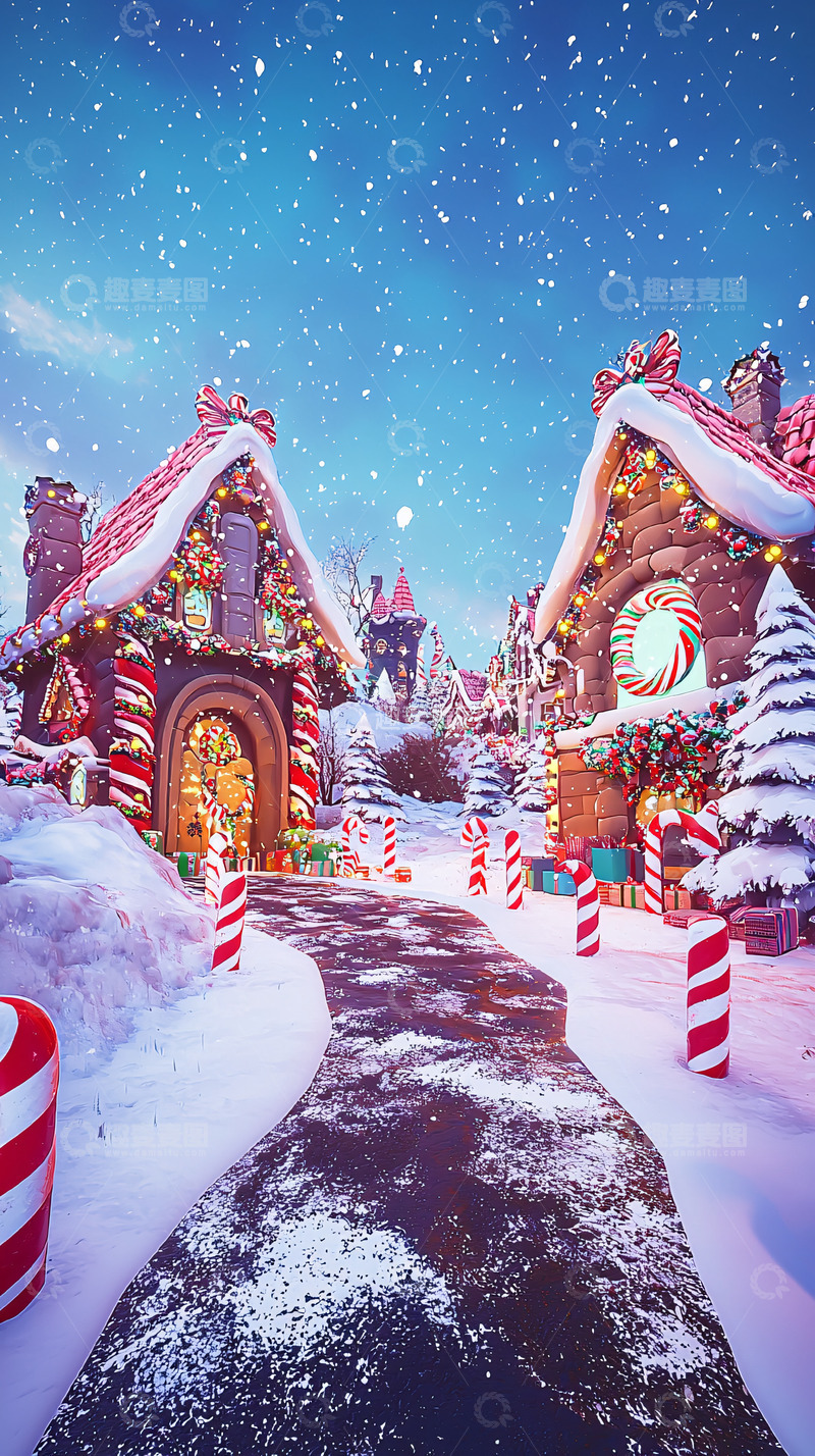 高清大图下载【趣麦麦图】圣诞节糖果屋