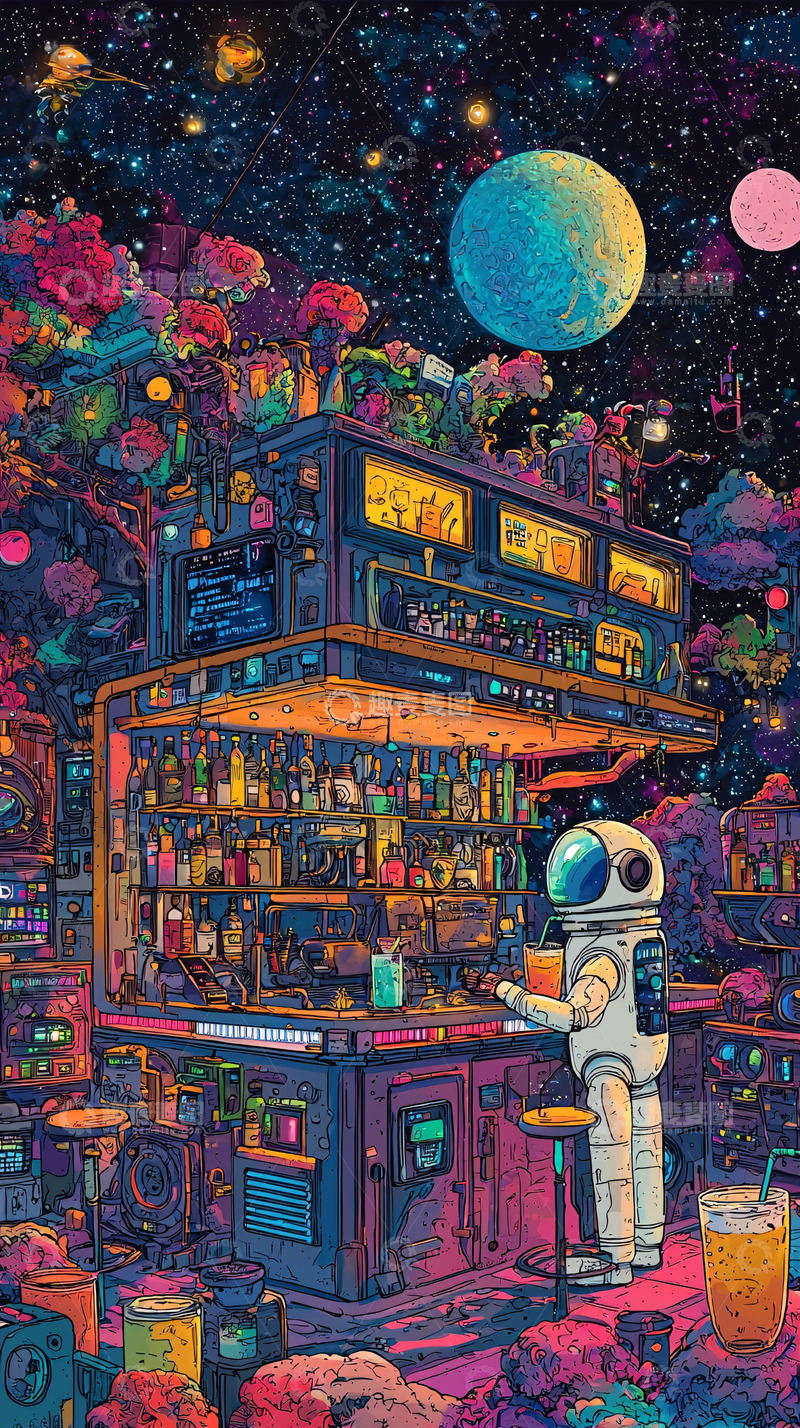 高清大图下载【趣麦麦图】太空酒吧