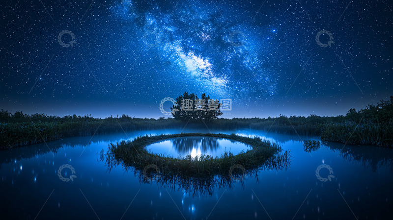 高清大图下载【趣麦麦图】星空倒影