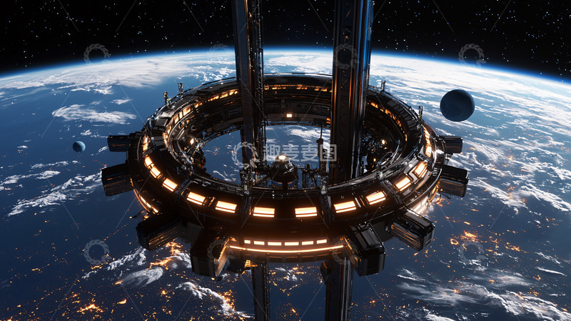高清大图下载【趣麦麦图】太空环形空间站