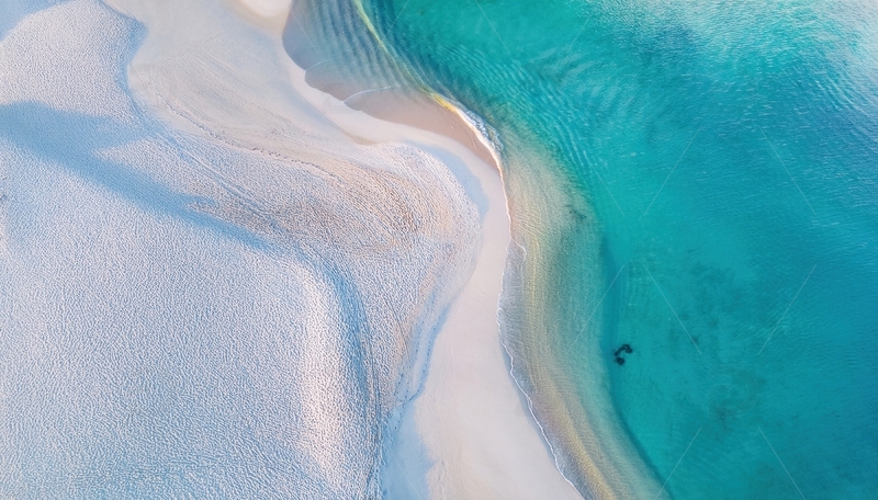 高清大图下载【趣麦麦图】俯看马尔代夫白沙碧海交融的景致