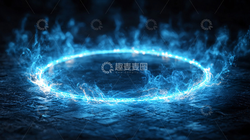 高清大图下载【趣麦麦图】蓝光火焰环形光效