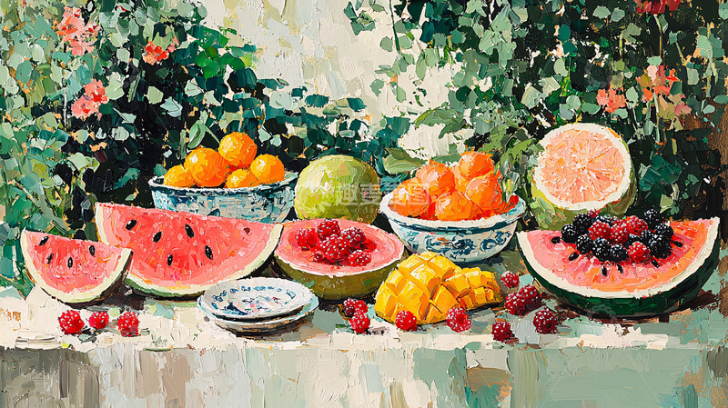 高清大图下载【趣麦麦图】水果静物油画