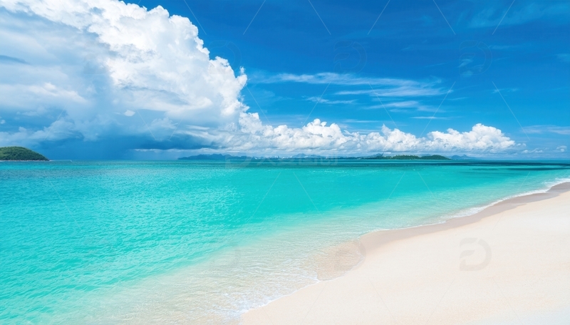 高清大图下载【趣麦麦图】马尔代夫海天之间的梦幻白沙海滩