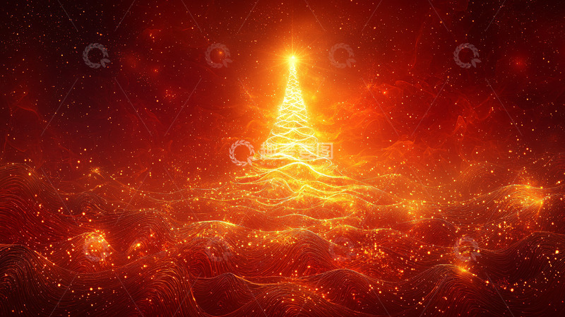 高清大图下载【趣麦麦图】火焰圣诞树