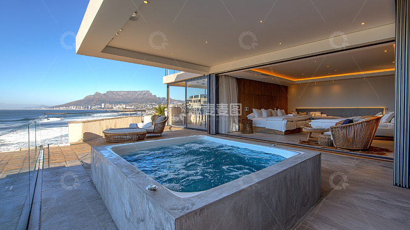 高清大图下载【趣麦麦图】海景露台泳池度假别墅