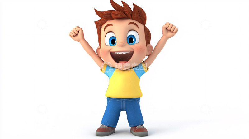 高清大图下载【趣麦麦图】开心的小男孩