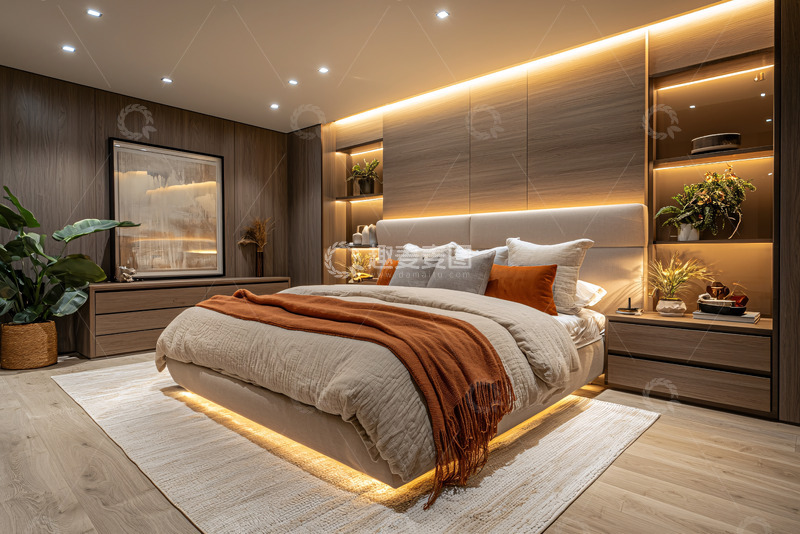 高清大图下载【趣麦麦图】现代简约卧室设计3