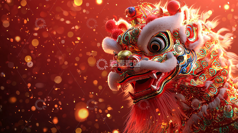 高清大图下载【趣麦麦图】新年舞狮