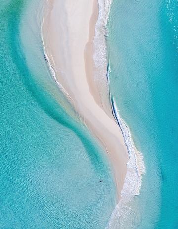 俯瞰马尔代夫海水与白沙交融的美景