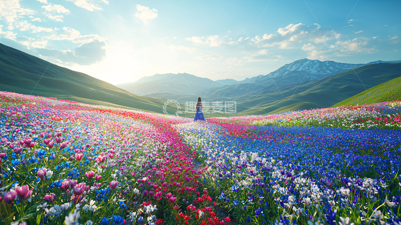 高清大图下载【趣麦麦图】彩色花田