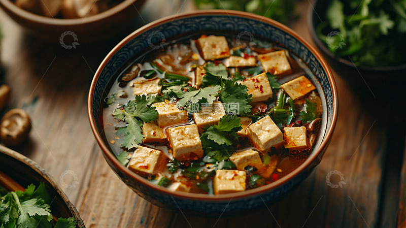 高清大图下载【趣麦麦图】麻辣豆腐汤