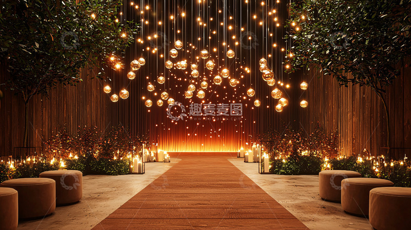 高清大图下载【趣麦麦图】浪漫灯光下的婚礼场景