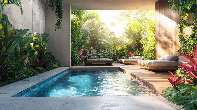 高清大图下载【趣麦麦图】私家泳池花园设计