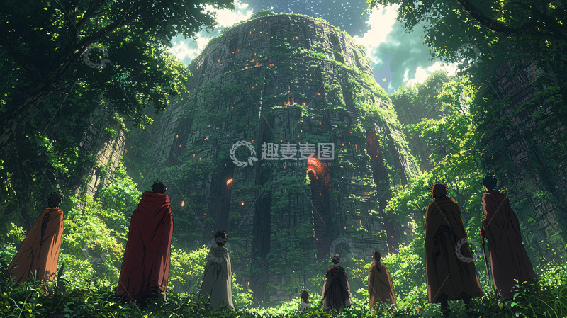 高清大图下载【趣麦麦图】原始森林巨型遗迹