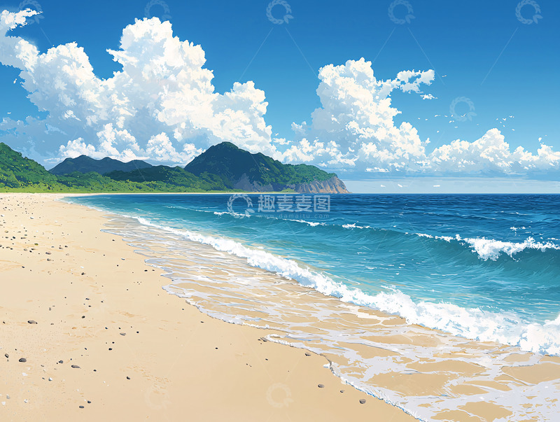 高清大图下载【趣麦麦图】阳光沙滩海浪6