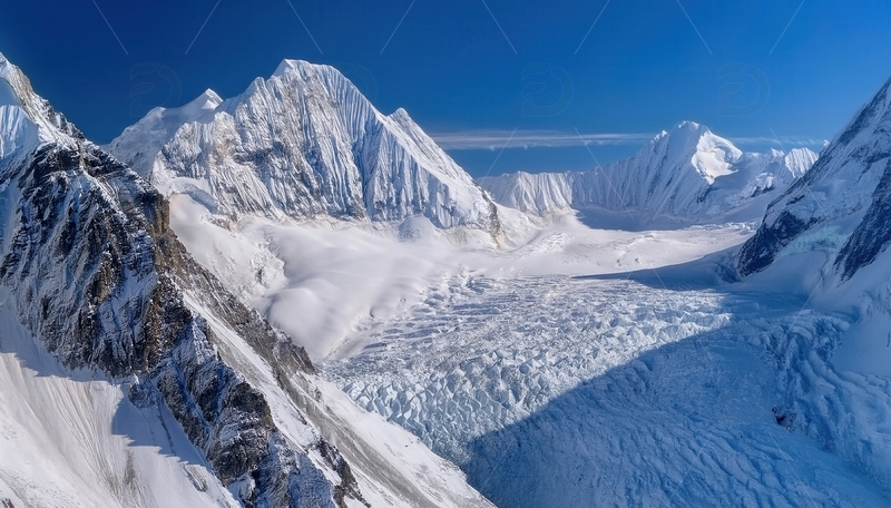 高清大图下载【趣麦麦图】蓝塘朗塘航拍的壮美冰川雪峰