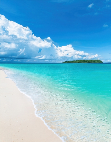 马尔代夫白沙碧海与远岛的迷人景致