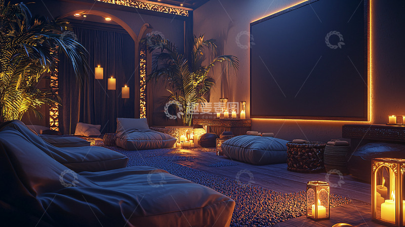 高清大图下载【趣麦麦图】摩洛哥风格家庭影院