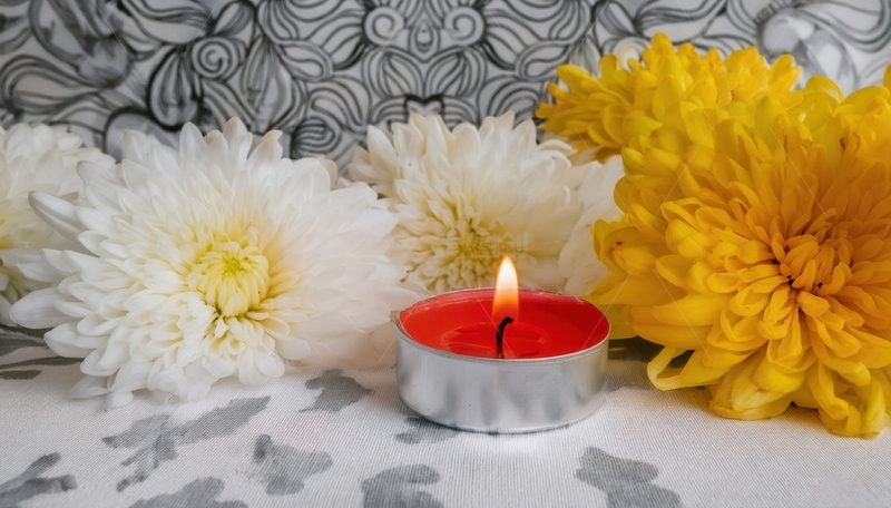 高清大图下载【趣麦麦图】烛映黄白菊，寄思清明时节