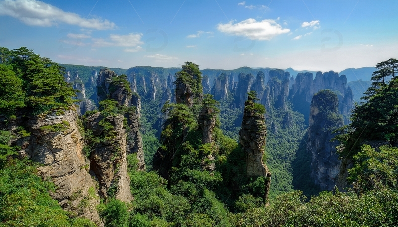 高清大图下载【趣麦麦图】张家界翠峰林立的辽阔自然胜景