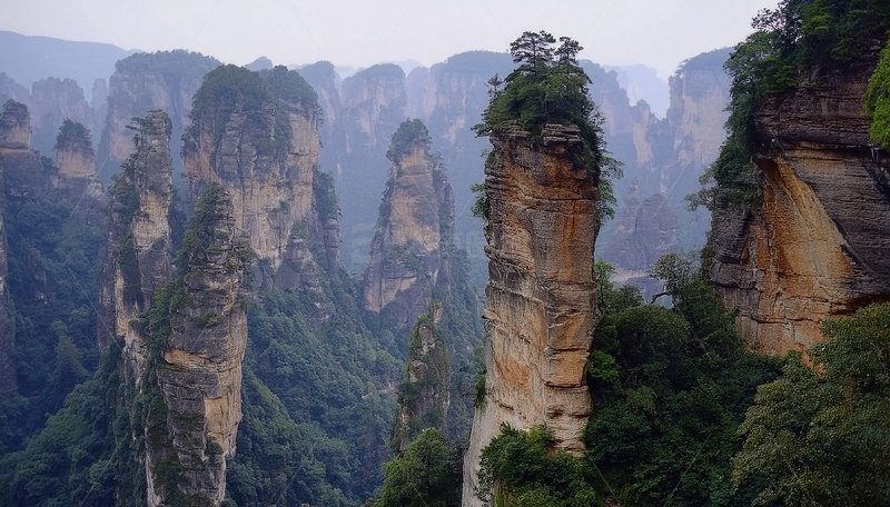 高清大图下载【趣麦麦图】张家界群峰竞秀的独特自然风貌