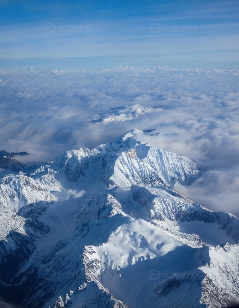 高清大图下载【趣麦麦图】云海之上雄伟的喜马拉雅雪峰群