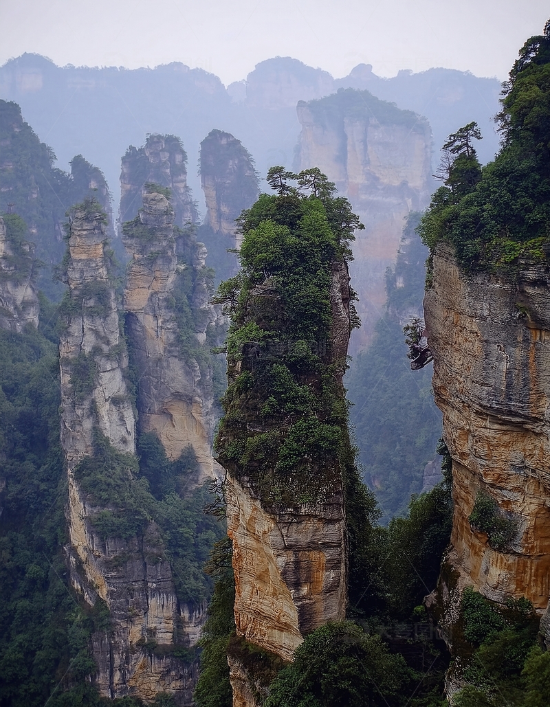 高清大图下载【趣麦麦图】张家界翠峰林立的壮美自然奇观