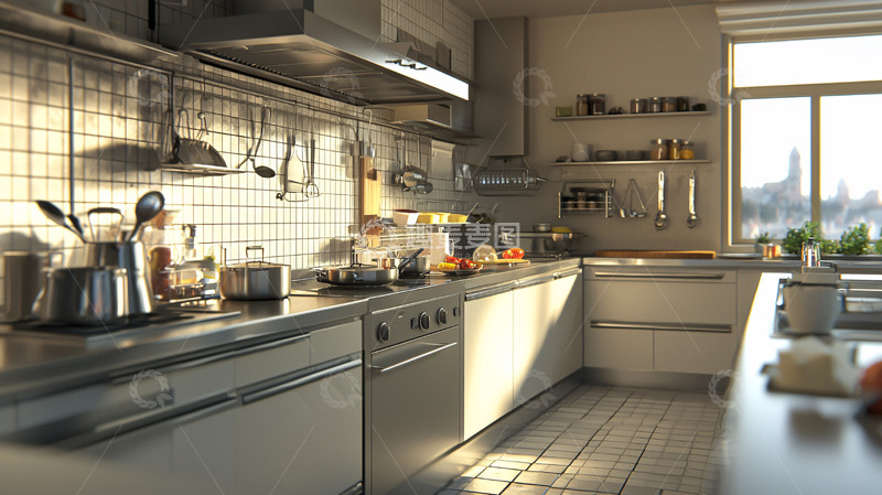 高清大图下载【趣麦麦图】现代简约风格厨房7