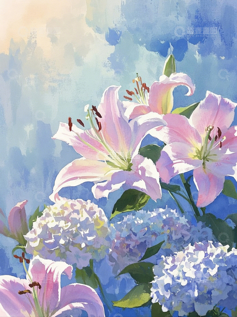 高清大图下载【趣麦麦图】水彩花卉8