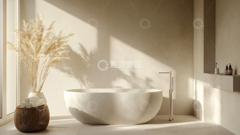 高清大图下载【趣麦麦图】极简风独立式浴缸