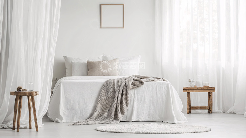 高清大图下载【趣麦麦图】极简风白色卧室