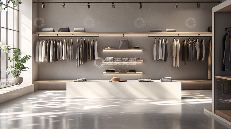 高清大图下载【趣麦麦图】极简风格衣帽间
