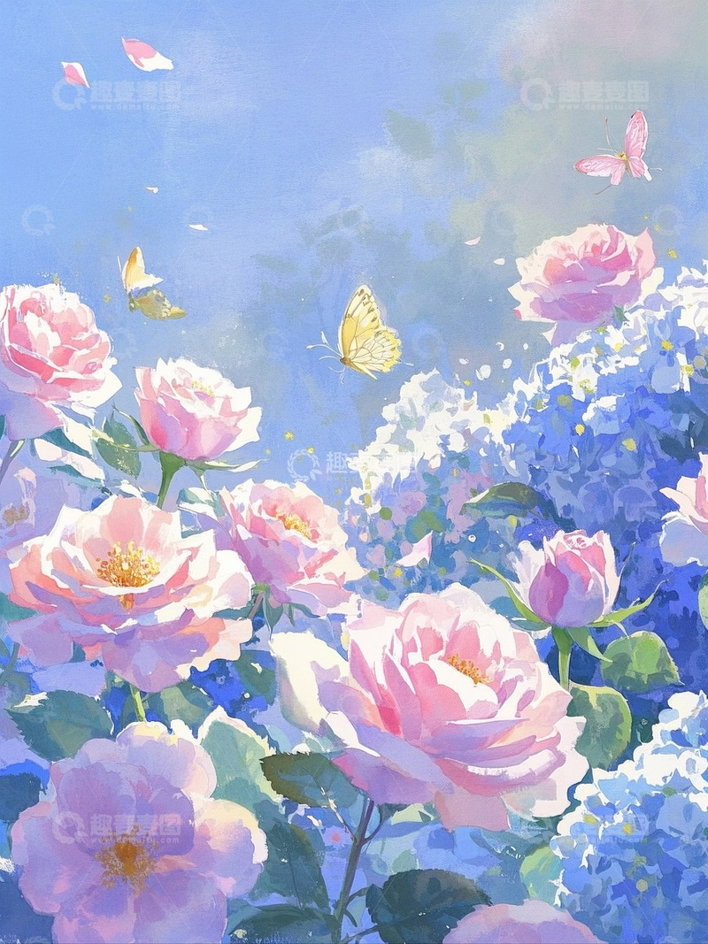 高清大图下载【趣麦麦图】水彩花卉6