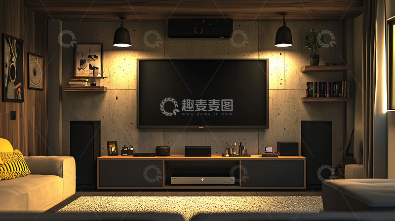 高清大图下载【趣麦麦图】现代简约家居影院