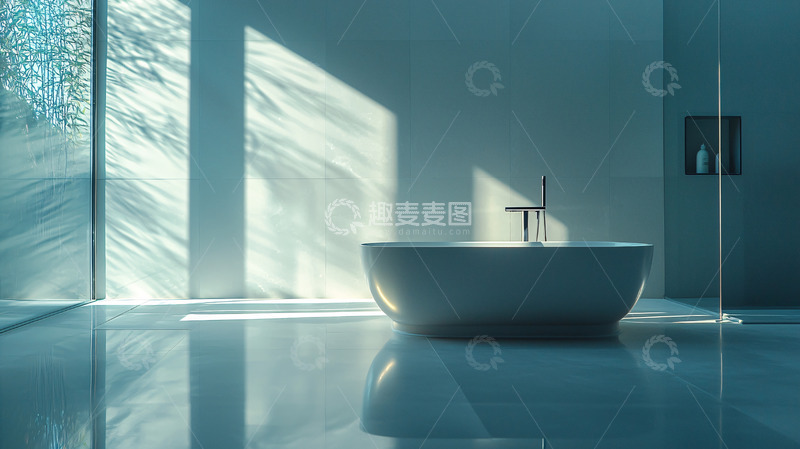 高清大图下载【趣麦麦图】现代极简风独立浴缸