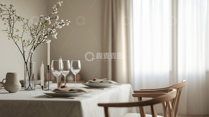高清大图下载【趣麦麦图】极简风格餐桌摆设
